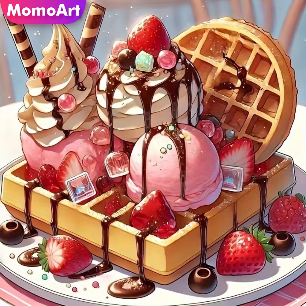 Embroidery Cream - لوحة تطريز ماسية من موموآرت بتصميم