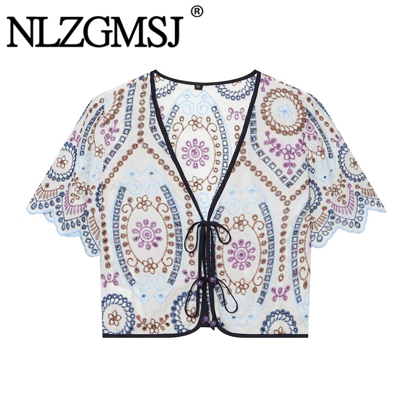 Embroidery Men Shirt - Nlzgmsj 2026 بلوزة نسائية صيفية مطرزة