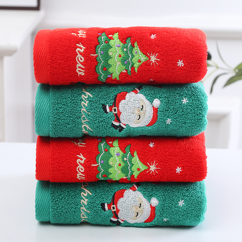 Embroidery Xmas Tree - 1 قطعة 35*75 سنتيمتر منشفة الحمام