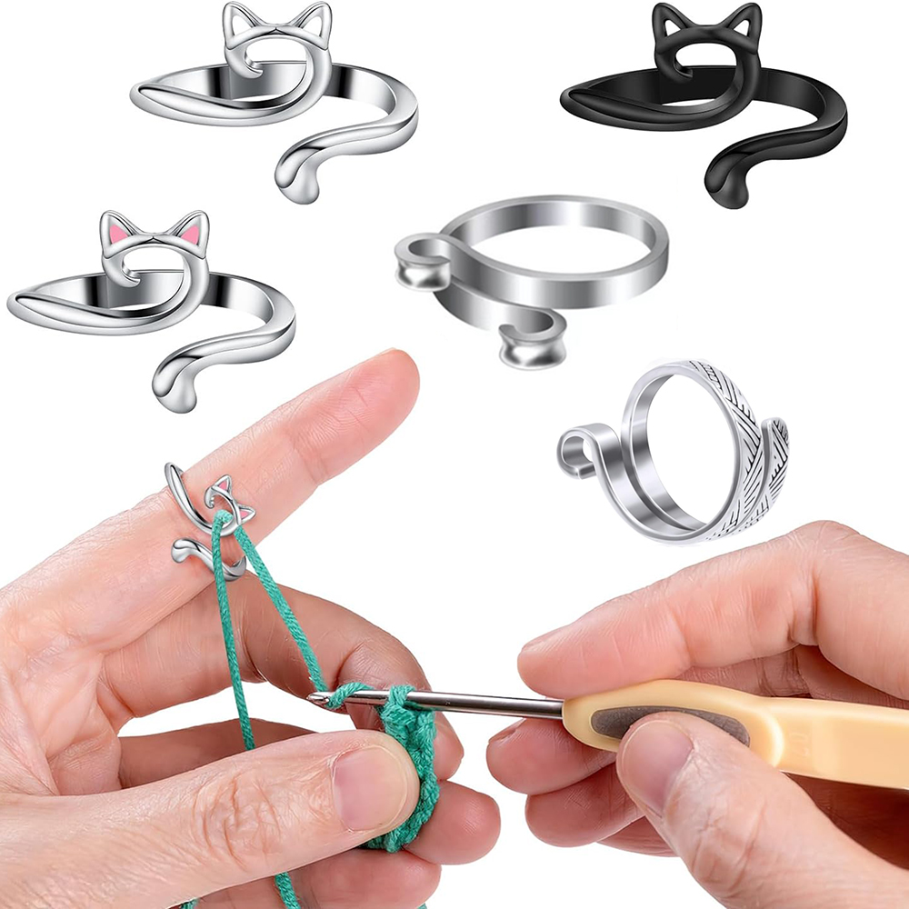 Stitch Marker Ring - 2 قطعة قابل للتعديل الحياكة الكروشيه