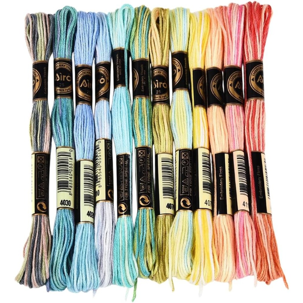 Embroidery Stitch - 12 خيطًا، 105 ياردة، 6 طبقات،