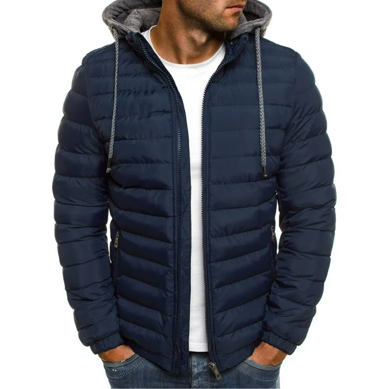 Embroidery Zip Up Hoodie - 2026 معطف باركا رجالي مبطن بالقطن