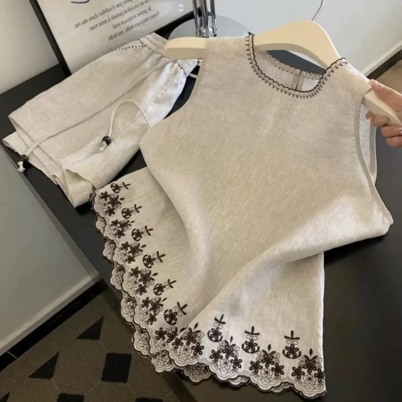 Embroidery Uniforms - بسيطة نمط المال القديم القطن والكتان