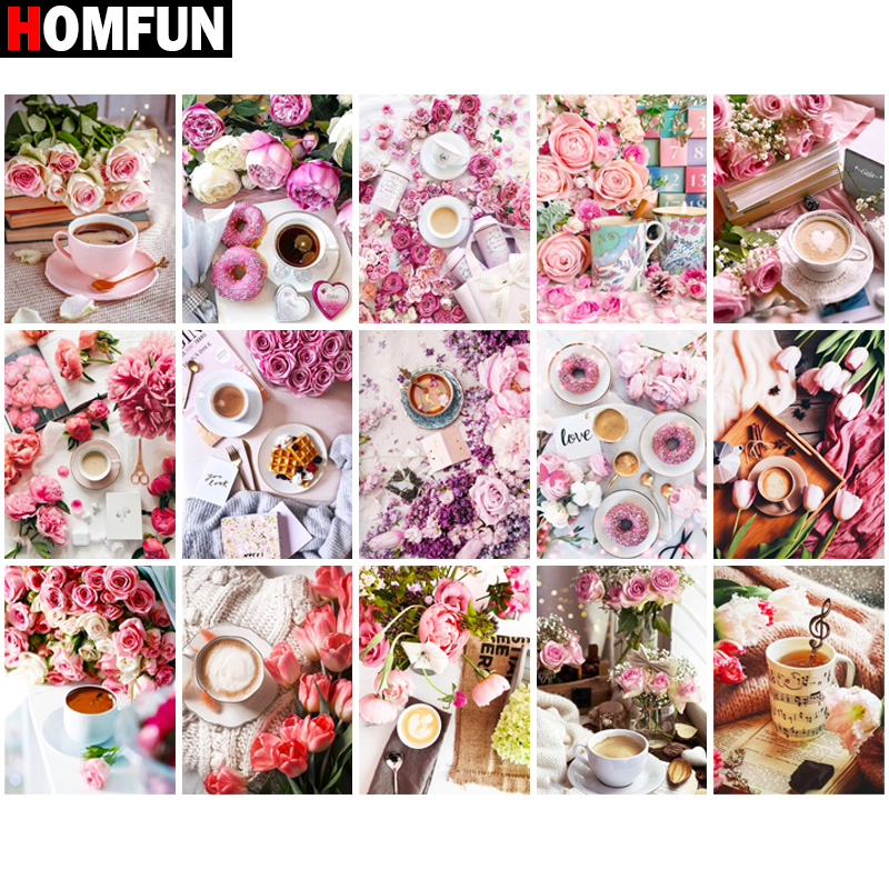 Embroidery Cross Stitch Patterns - HOMFUN الماس التطريز 