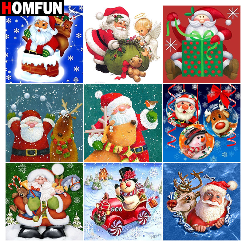 Embroidery Cross Stitch Patterns - HOMFUN الماس اللوحة كامل مربع/جولة الماس