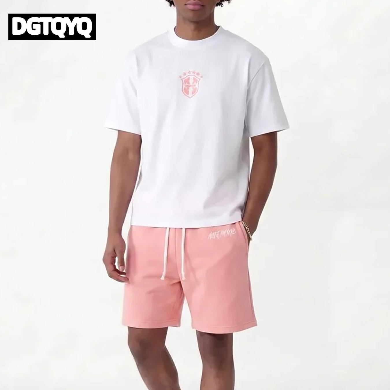 Embroidery Men Shirt - طقم صيفي جديد للرجال يتكون من
