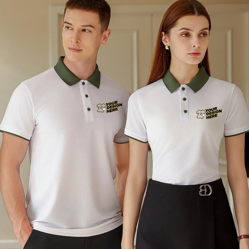 Embroidery Men Shirt - قميص بولو كتلة الألوان - طباعة