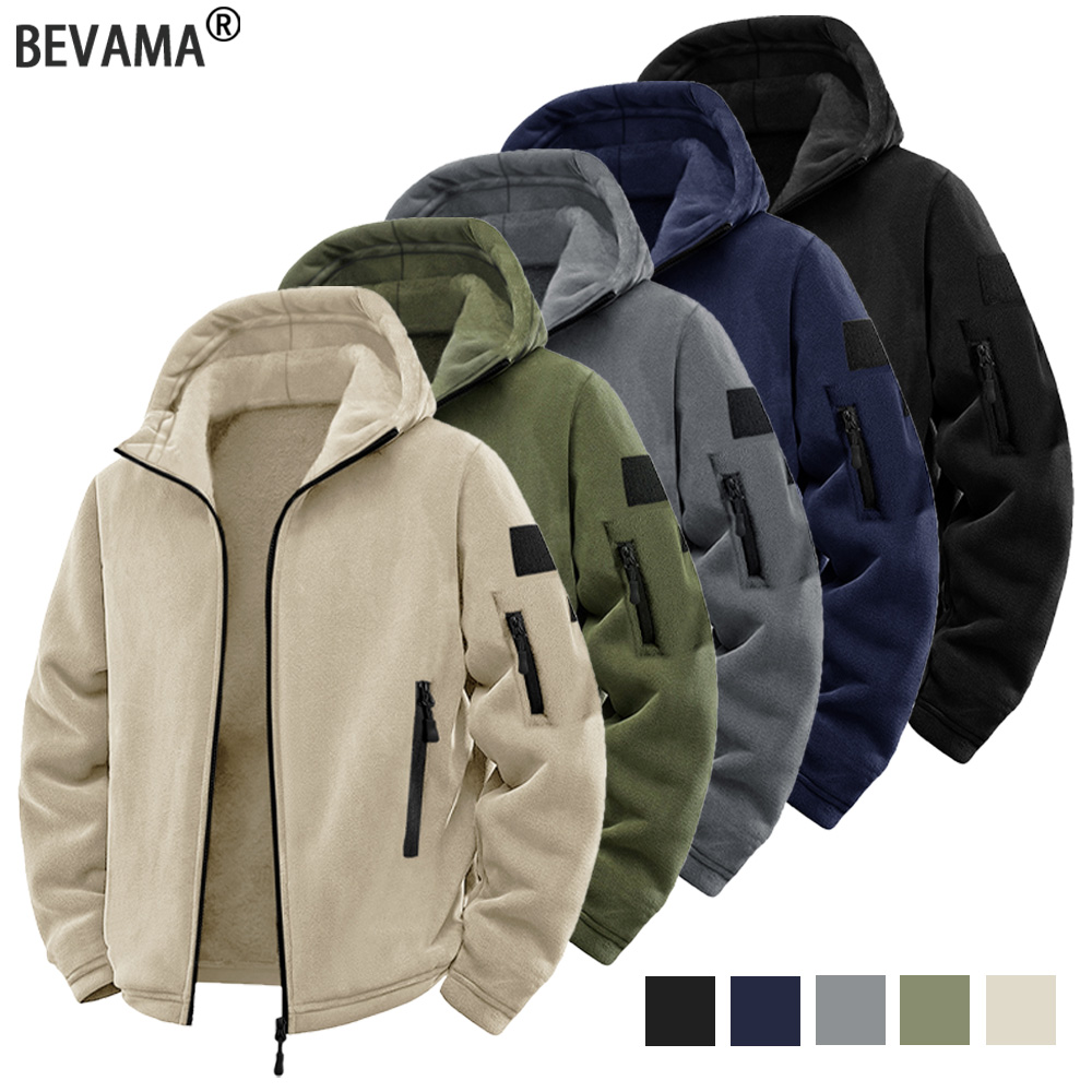 Embroidery Zip Up Hoodie - الرجال سترة التكتيكية الخريف الشتاء سميكة