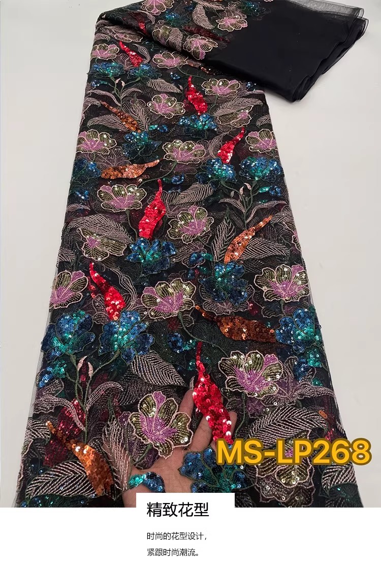 Embroidery Net Dress - 1 ياردة من قماش تلّا الفاخر