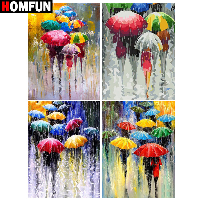 Embroidery Cross Stitch Patterns - HOMFUN 5D الماس نمط حجر الراين