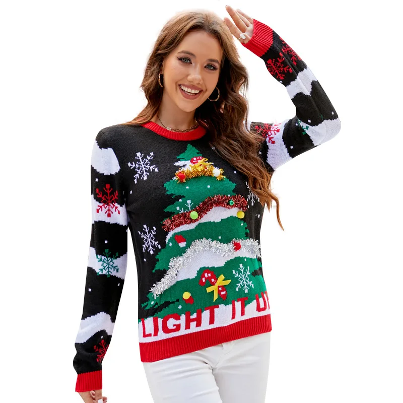 سترة عيد الميلاد للنساء والرجا - مراجعة Embroidery Xmas Tree وسعره