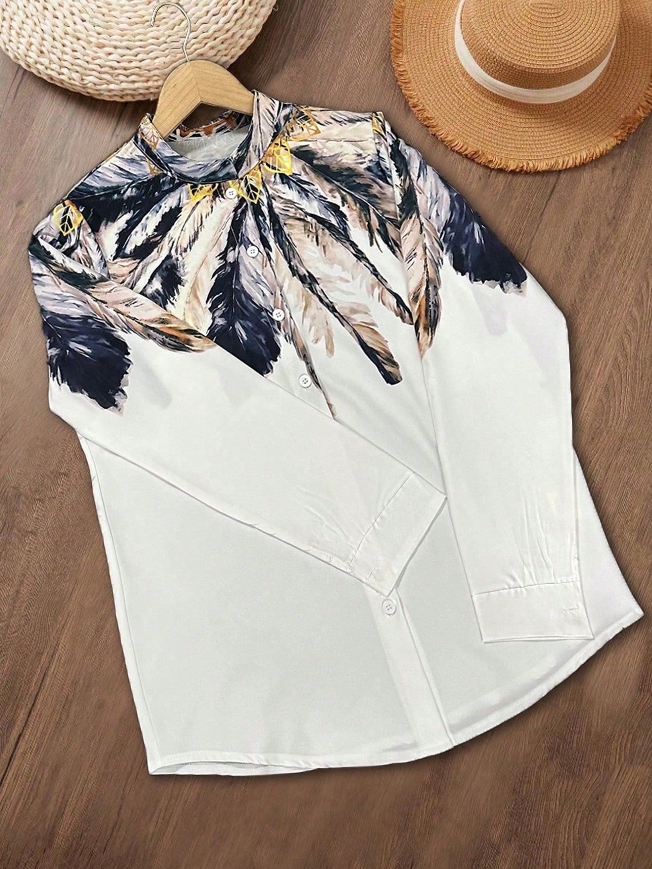 قميص نسائي بأكمام طويلة وطباعة - مراجعة Embroidery Online وسعره