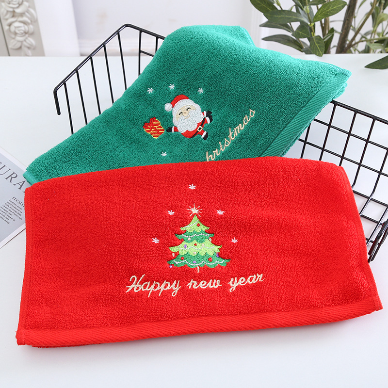 1 قطعة 35*75 سنتيمتر منشفة الح - مراجعة Embroidery Xmas Tree وسعره