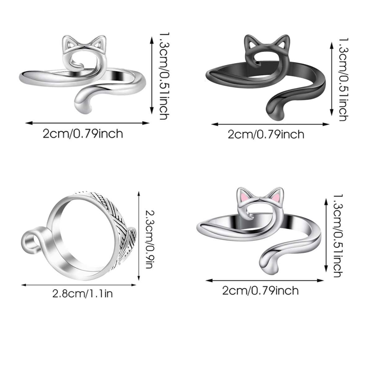 2 قطعة قابل للتعديل الحياكة ال - مراجعة Stitch Marker Ring وسعره