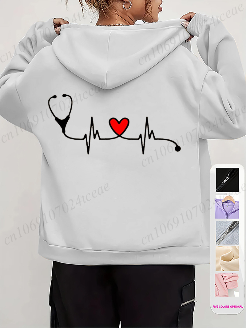 المرأة الخريف الشتاء هوديس الس - مراجعة Embroidery Zip Up Hoodie وسعره
