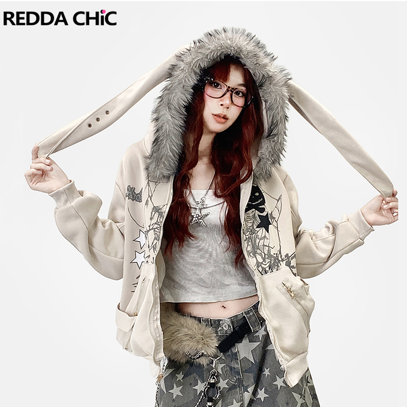 REDDACHiC الجمالية زمم الجرافي - مراجعة Embroidery Zip Up Hoodie وسعره