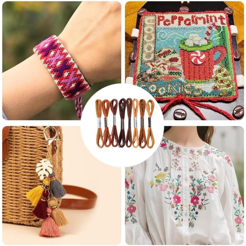 8 بكرات 6 خيوط من خيوط التطريز - مراجعة Embroidery Stitch وسعره