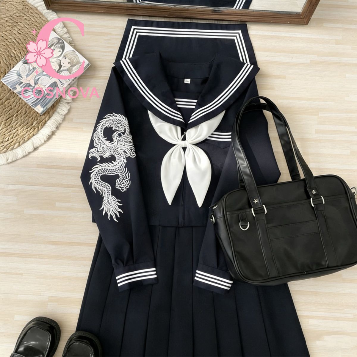 زي بحار ياباني داكن على طراز ج - مراجعة Embroidery Uniforms وسعره