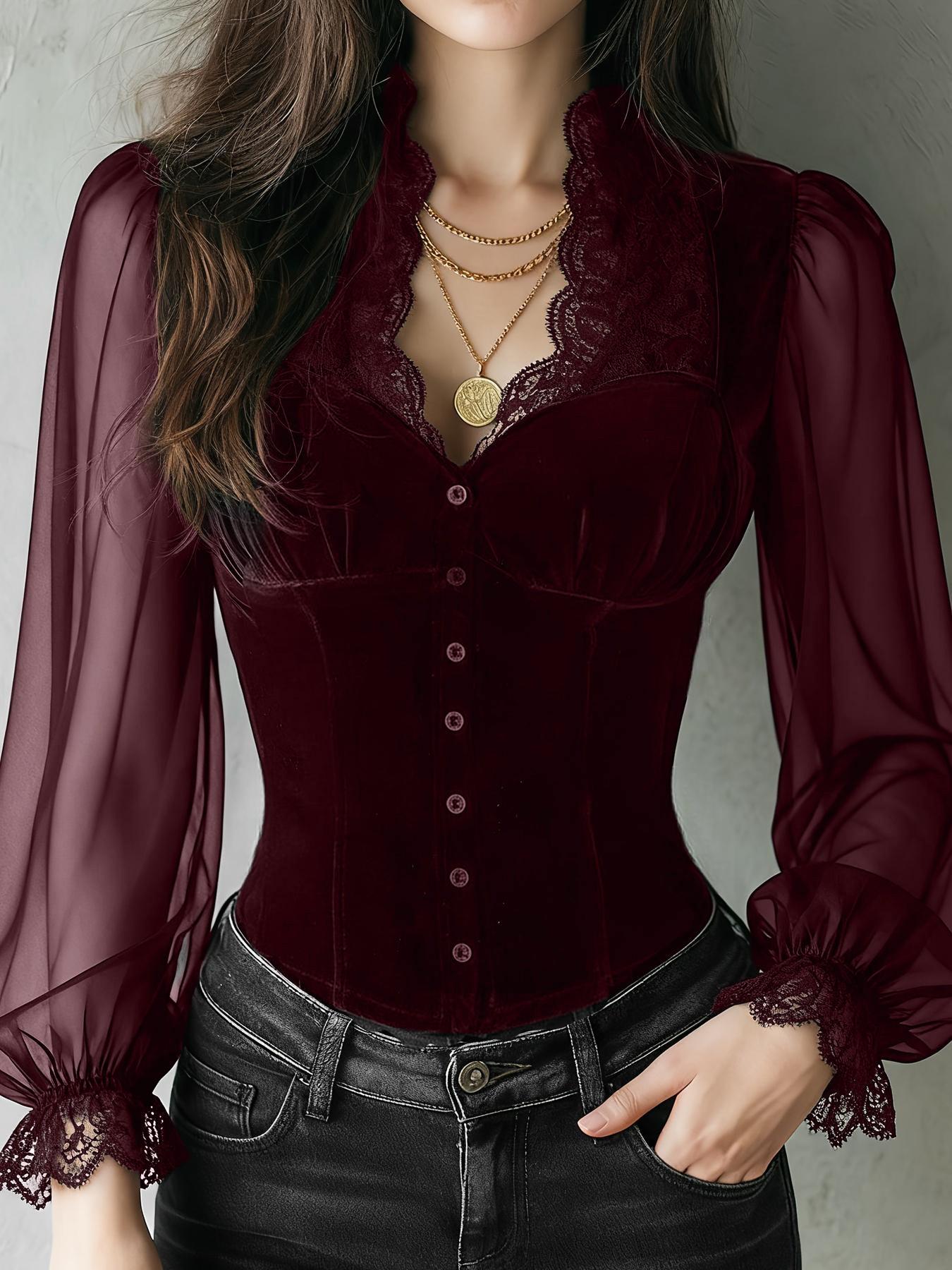قميص نسائي بلون واحد مع تطريز  - مراجعة Embroidery Online وسعره