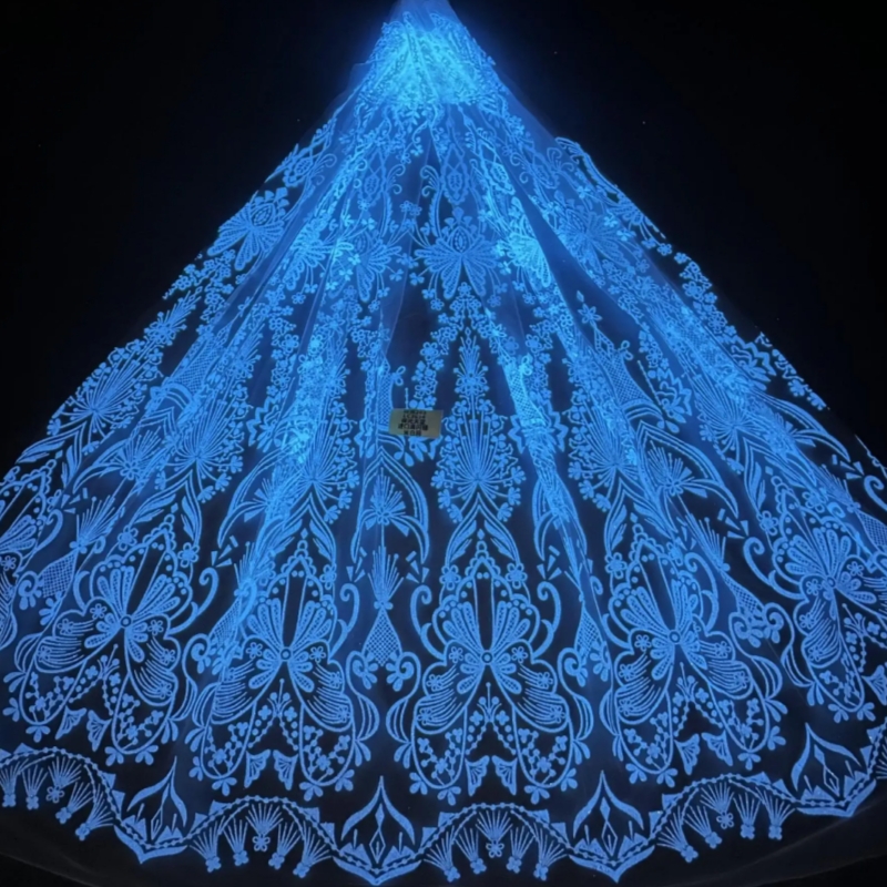 قماش أفريقي أزرق لامع بتصميم ع - مراجعة Embroidery Net Dress وسعره