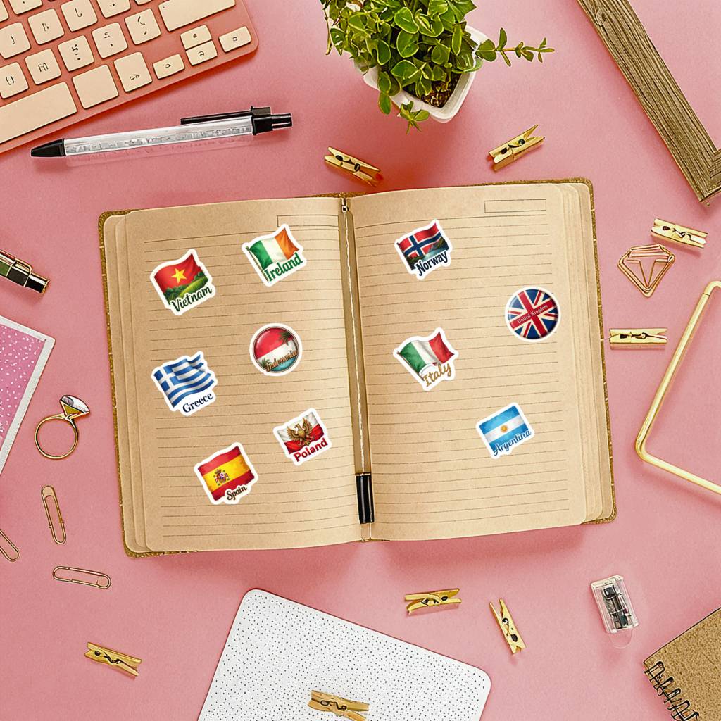 35 قطعة ملصقات أعلام الدول مقا - مراجعة Embroidery World وسعره
