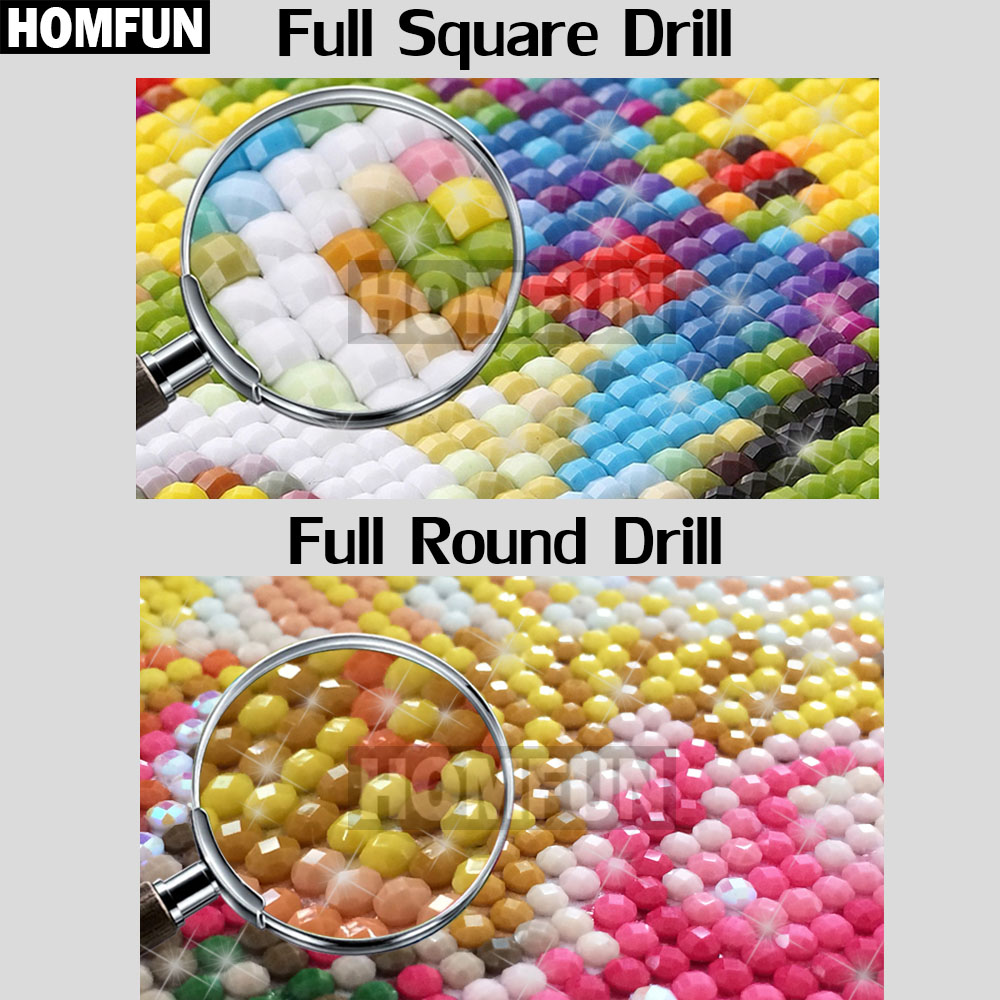 HOMFUN الماس اللوحة كامل مربع/ - مراجعة Embroidery Cross Stitch Patterns وسعره