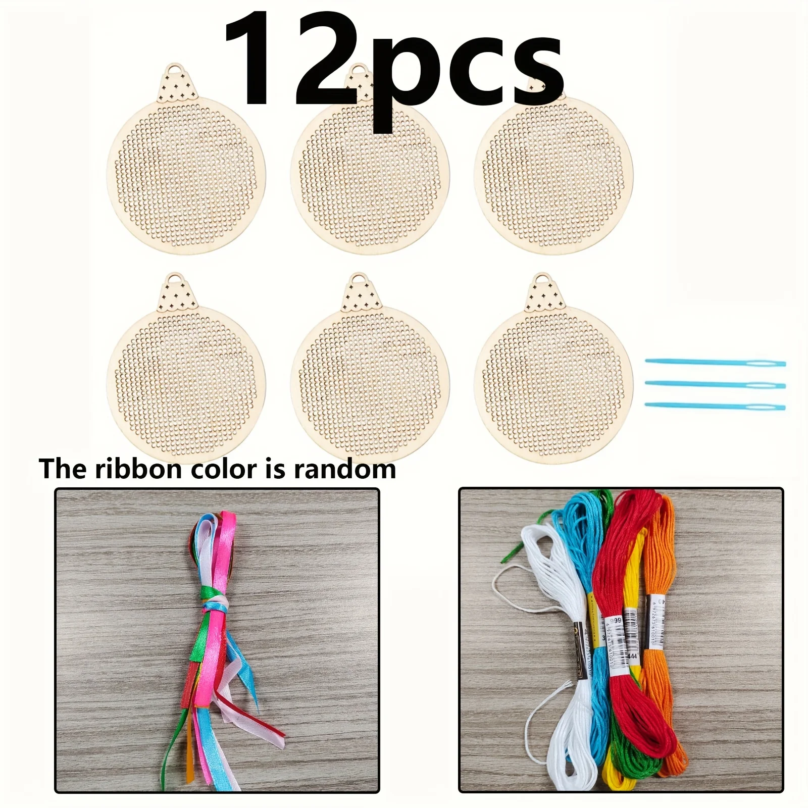 12 قطعة من قطع الخشب المنحوتة  - مراجعة Embroidery Xmas Tree وسعره