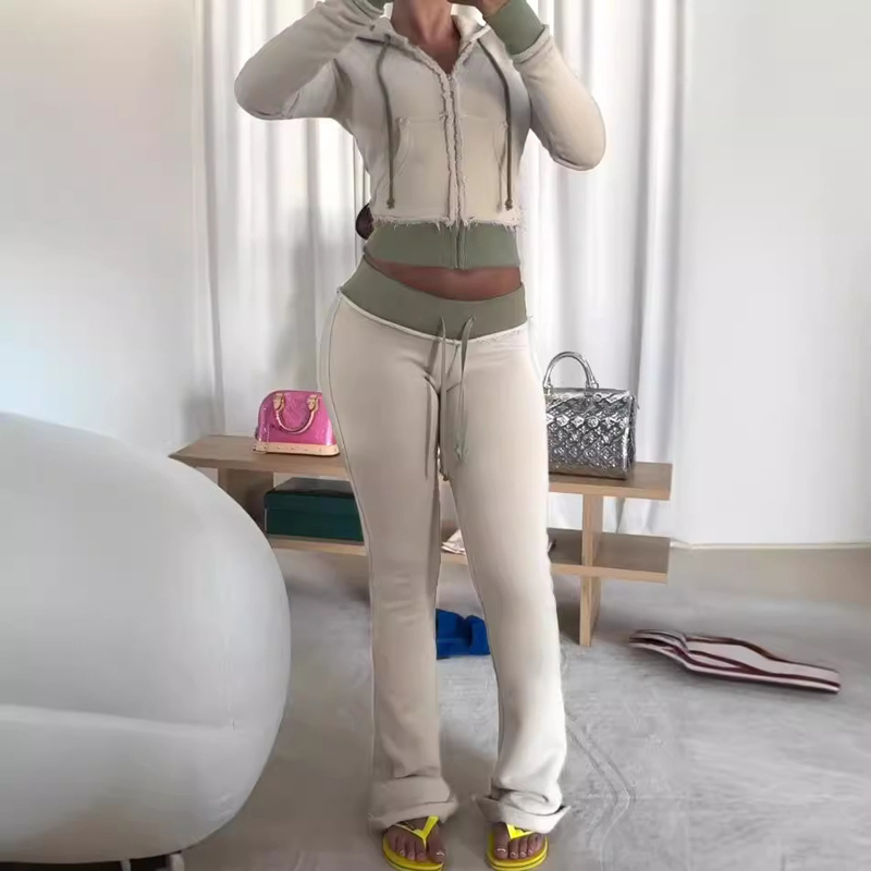 طقم صالة مكون من قطعتين ملابس  - مراجعة Embroidery Zip Up Hoodie وسعره