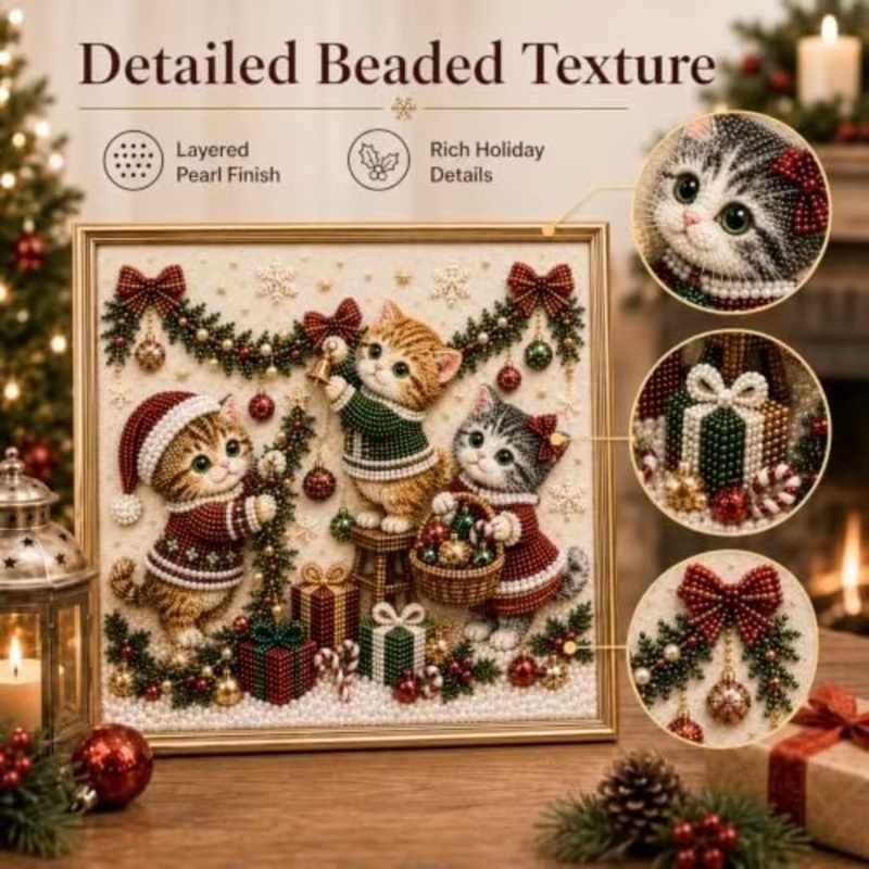 طقم فني ثلاثي الأبعاد لرسم قطة - مراجعة Embroidery Xmas Tree وسعره