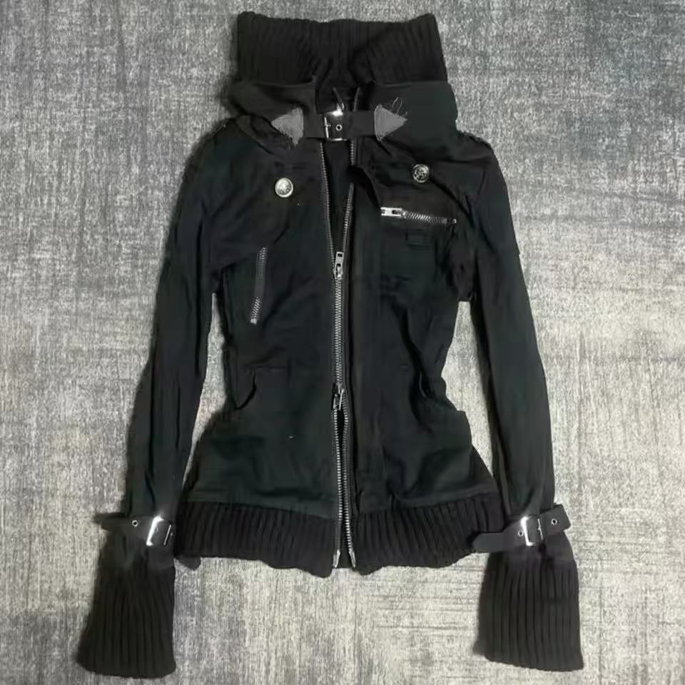 سترة نسائية سوداء ضيقة بسحاب م - مراجعة Embroidery Zip Up Hoodie وسعره