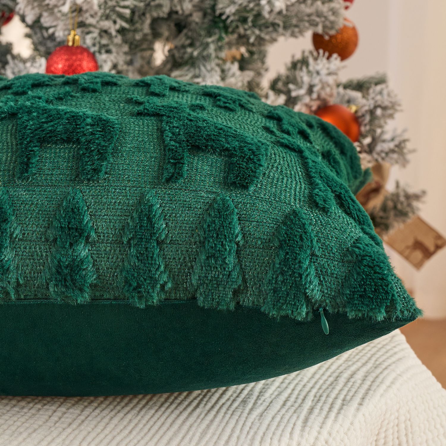 مجموعة غطاء وسادة قطيفة لعيد ا - مراجعة Embroidery Xmas Tree وسعره