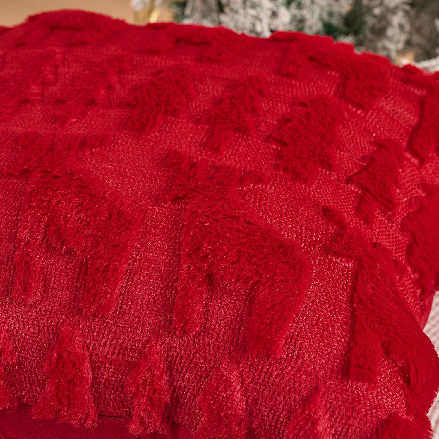 مجموعة غطاء وسادة قطيفة لعيد ا - مراجعة Embroidery Xmas Tree وسعره
