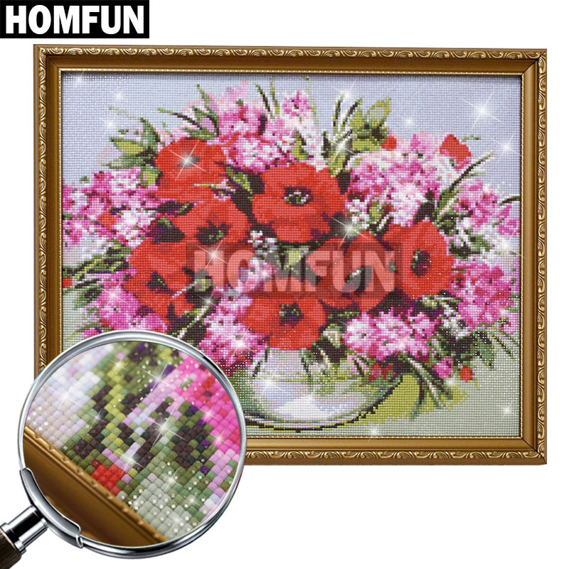 HOMFUN 5D الماس نمط حجر الراين - مراجعة Embroidery Cross Stitch Patterns وسعره