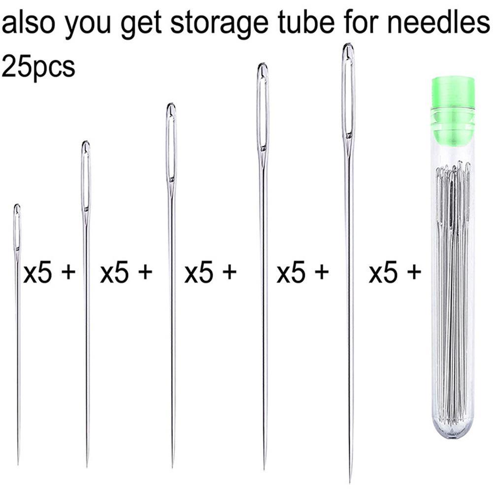 25 قطعة إبر خياطة العين الكبير - مراجعة Embroidery Needles وسعره