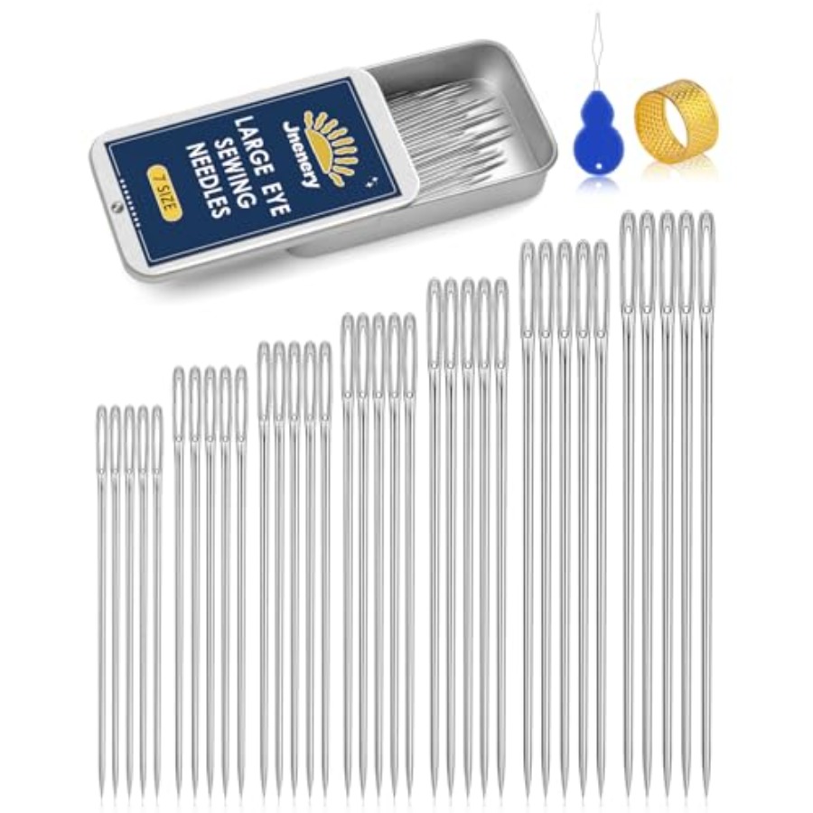 إبر خياطة كبيرة العين، 7 أحجام - مراجعة Embroidery Needles وسعره